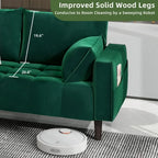 56" Velvet Loveseat Sofa, Modern Comfortable Sofa Loveseat Small Sofa Couch with Side Storage Pockect