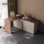 Mid Century Modern 120cm Wood Dresser 6 Drawers Movable Extension Practical Bedroom Furniture Home Decoration Wooden Dresser