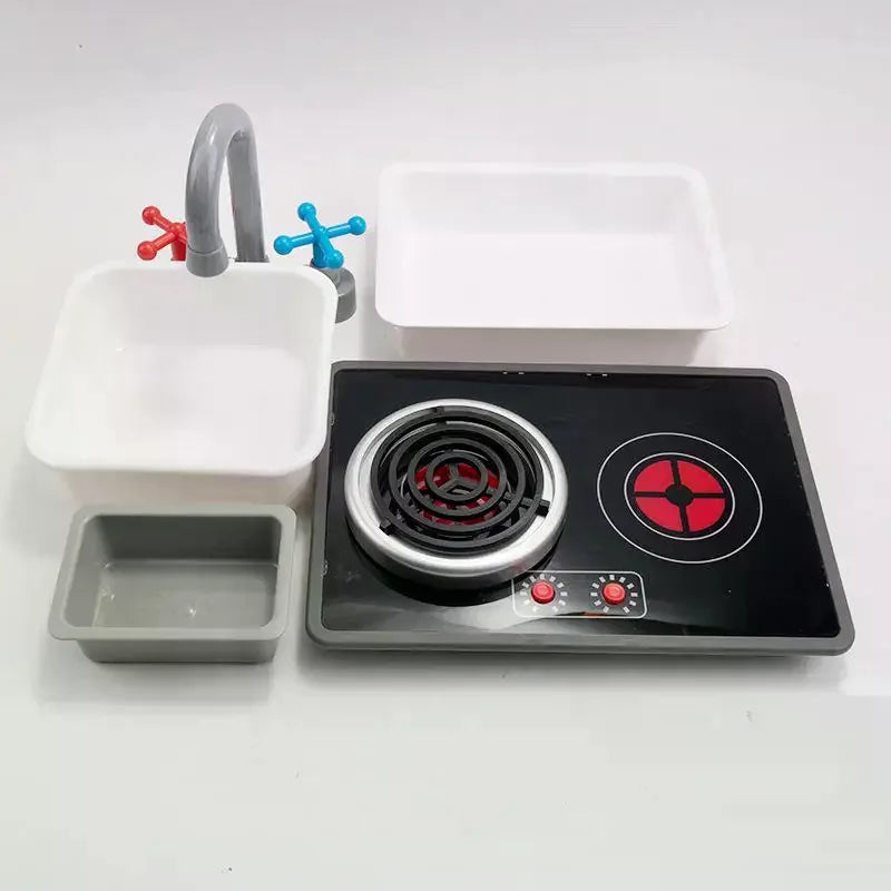 Kids Play Kitchen Appliance Realistic Induction Stove With Sound & Light Pretend Play Kitchen Toy For Toddler Operated Models