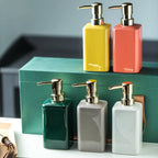 Enamel Hand Soap Shower Gel Dispensing Bottle Household Ceramic Soap Dispenser Gold Press Lotion Bottle Bathroom Accessories New