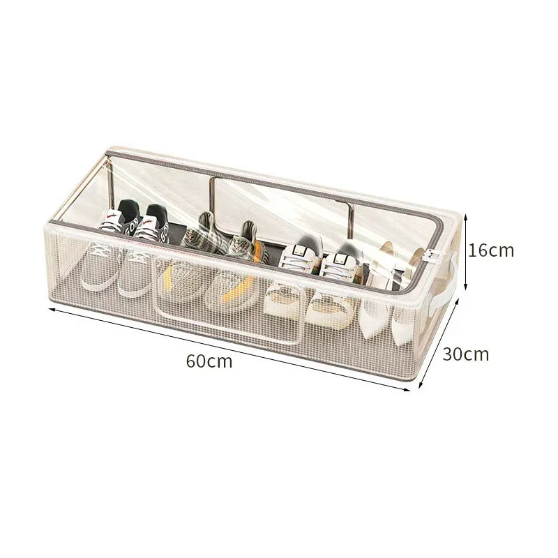 PVC Shoe Storage Foldable Shoes Bags Large Capacity Portable Space Saving Shoes Dust-proof Water-proof Transparent Storage Box