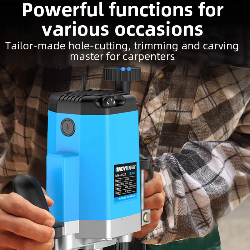 2200W Electric Trimmer Wood Milling Trimming Engraving Slotting Machine Power Carpentry Tool Trimming Machine Router Tool