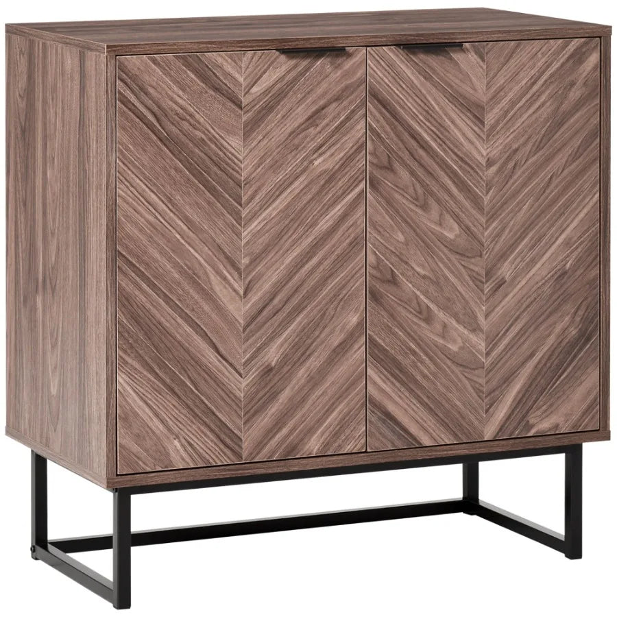 Walnut Double Door Storage Cabinet