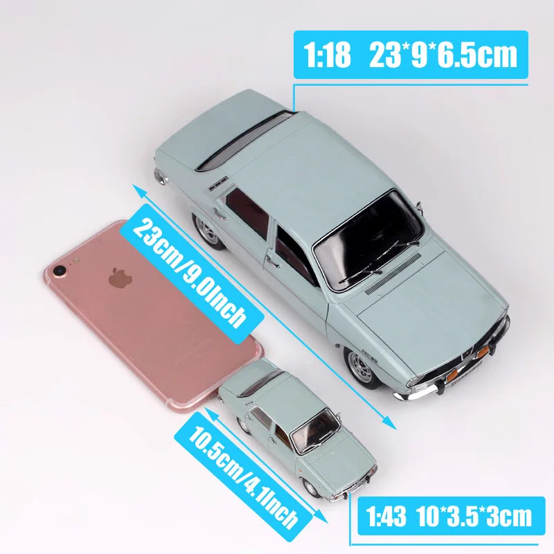 Norev 1/18 Scale Big Renault 12 TS 1974 Gordini 1971 Diecast Car Model Classic Toy Vehicles Blue Miniaturas Collectibles Gifts