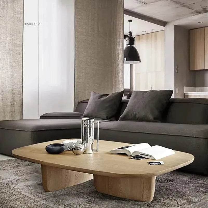 Modern Minimalist Coffee Table Luxury Creative Design Home Living Room Furniture Nordic Wabi Sabi Style Wood Coffee Tables