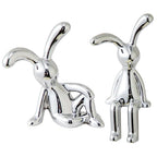 Rabbit Animal Decor Modern Style Cartoon Bunny Sculptures Silver Nordic Rabbit Statue Living Room Decoration