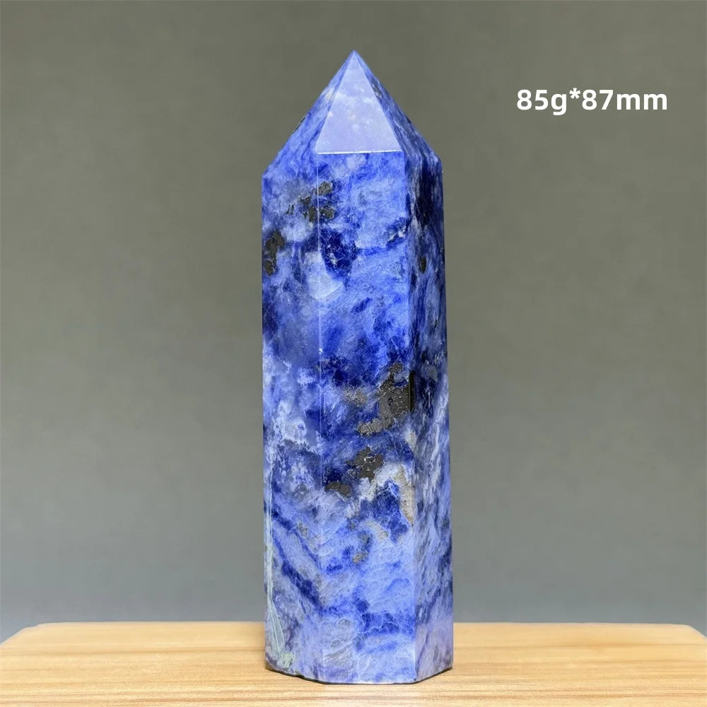 Blue Veins Stone Obelisk Natural Mineral Quartz Home Feng Shui Decorative Gift Reiki Treat Witchcraft Magic Wand