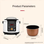 12V 24V Electric Rice Cooker Car Truck Soup Porridge Cooking Pot Fast Heating Lunch Box Mini Food Steamer Meal Heater Warmer 2L