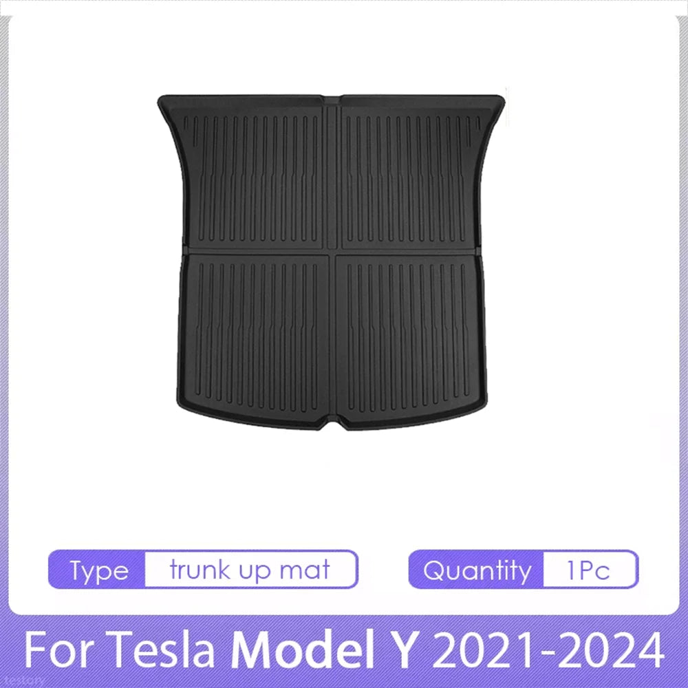 TPE for Tesla Model Y Floor Mats 2024 2023 2022 2021 All Weather Full Set Cargo Liners 3D TPE Odorless Floor Mat Trunk Frunk Mat