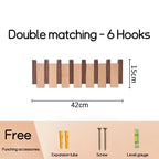 Wall Mounted Black Walnut Coat Rack Creative Hanging Hat Key Bags Holder Doorway Entrance Cloak Rack Home Decor Furniture