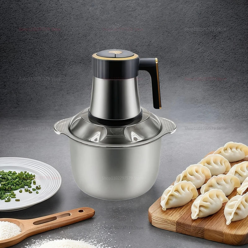 Electric Meat Grinder 5L Food Crusher Stainless Steel Multi Functional Vegetable Slicer Processor Chopper Kitchen Blender