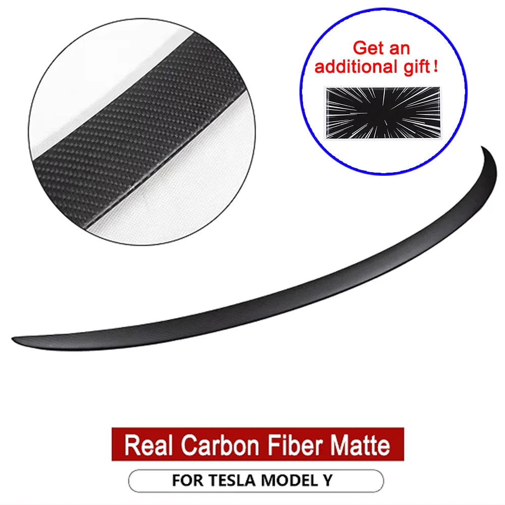 Real Carbon Fiber Spoiler For Tesla Mode Y Accessories Trunk Wing 2020-2024 Real Dry Carbon Original Model 3 Highland Exterior