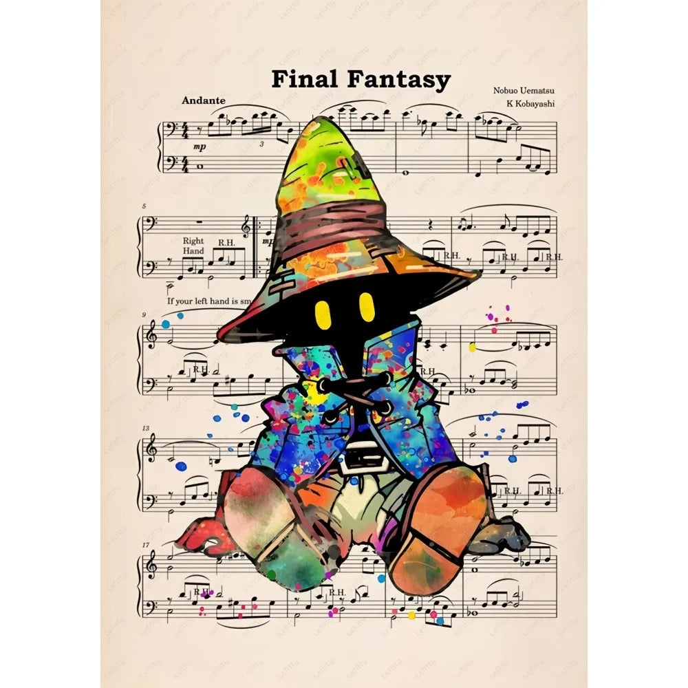 F-Final F-Fantasys Game Cool Poster Sticky Wall Art Printing Waterproof Home Living Bed Room Bar Aesthetic Decor