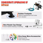 SucceBuy Professional Dual-Action Airbrush 120W Electric Spray Gun Air Brush Painting Set Art Nail Tattoo Makeup Model Sprayer