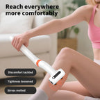 Cordless Dual Head Percussion Massage Gun with Detachable Extension Handle Deep Tissue Back Massager for Hard to Reach Muscle