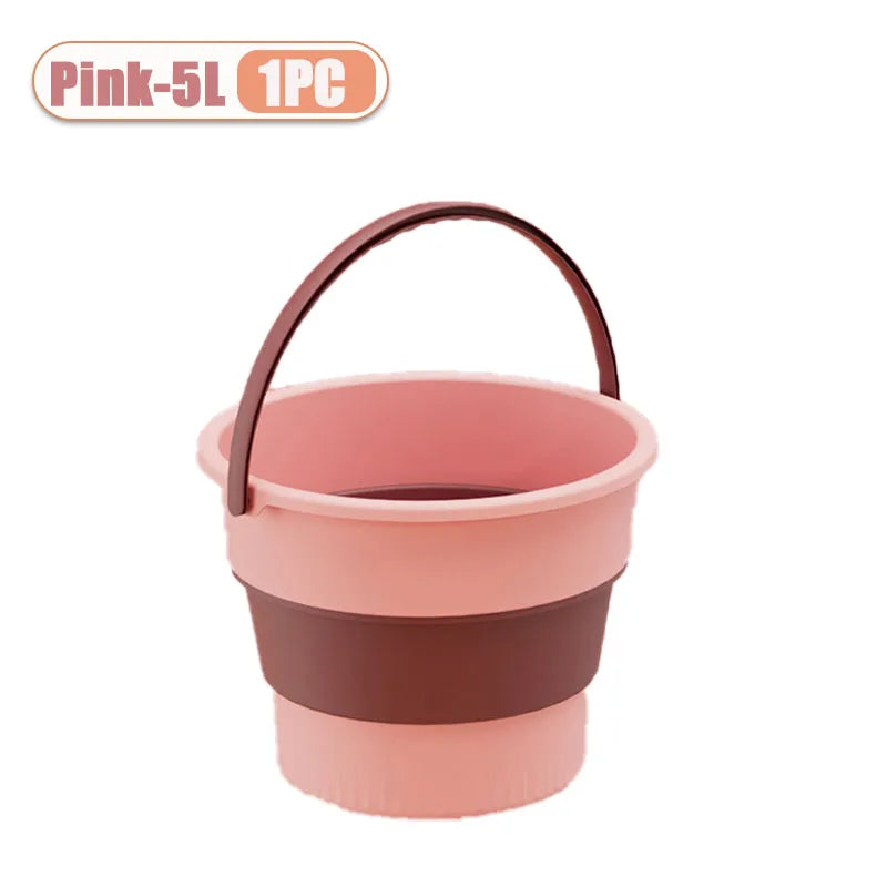 1-2PCS 8/13L Multi-Purpose Collapsible Fishing Bucke Water Pail  Durable Portable Handheld Bucket With Lid for Outdoor Camping