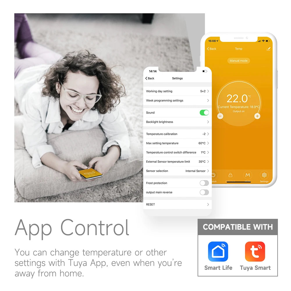 Beok WIFI Thermostat Tuya Smart Home Electric Heating Warm UnderFloor Gas Boiler Digital LED Temperatur Controller Alice Alexa