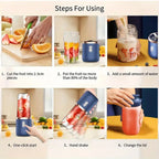 1 PC portable blender with 2 USB rechargeable personal juicers, button controlled, suitable for home and travel