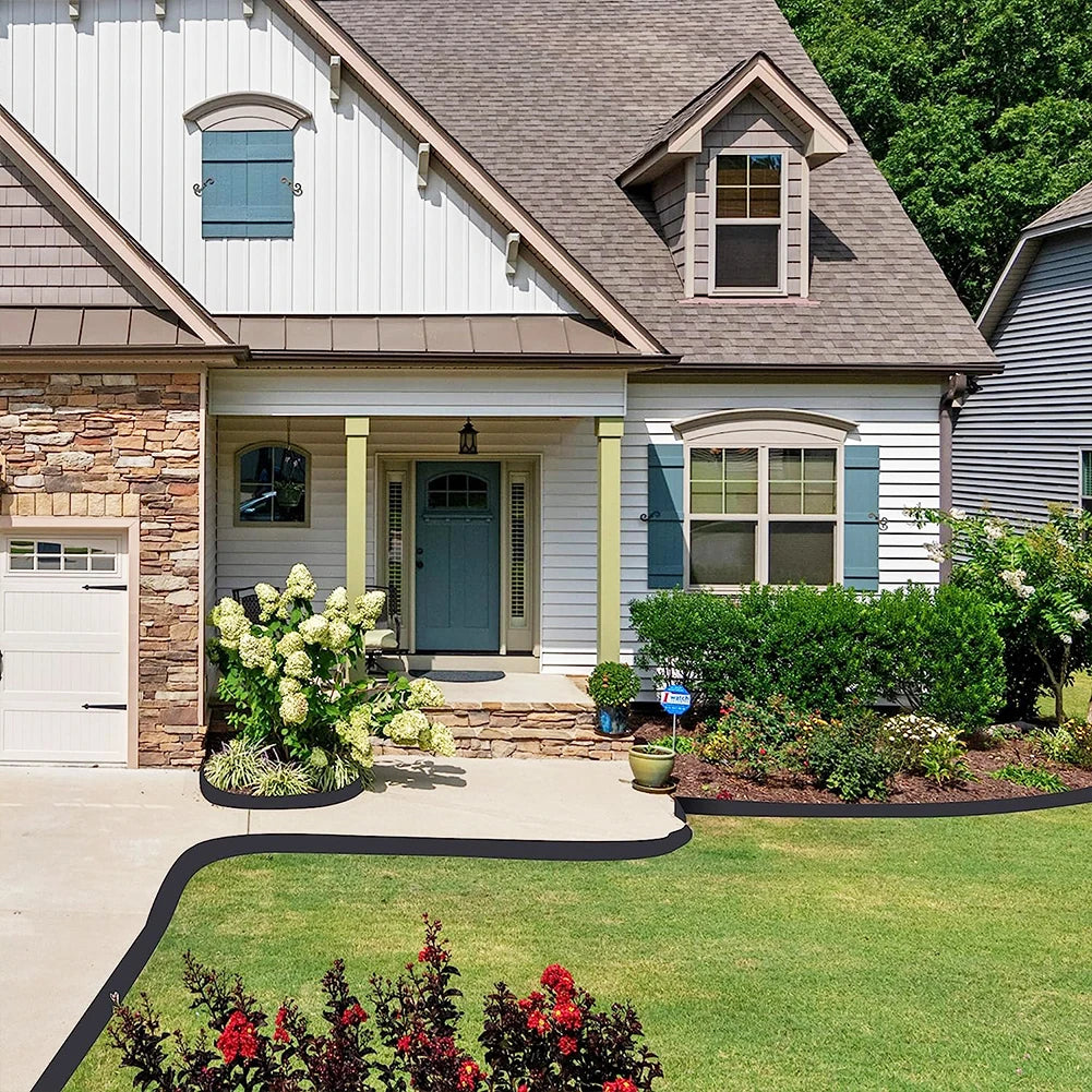 【Breeins】Landscape Edging Length No Digging Garden Edging Kit Include 15/30 Spikes, Premium Yard Edging Fence with One Spike p