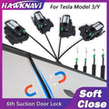 Hawknavi  Electric Suction Door Lock For Tesla Model Y Model 3 Highland with Soft Cose Anti Pinch Super Silence DIY Installing
