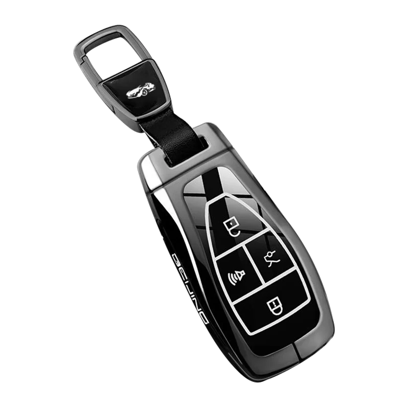 Zinc Alloy Car Key Case Cover for Baic Senova Beijing BJ40 BJ80 BJ30 BJ60 BJ90 F40 U7 X7 EX5 EC5 EU5 Keychain Shell Accessories