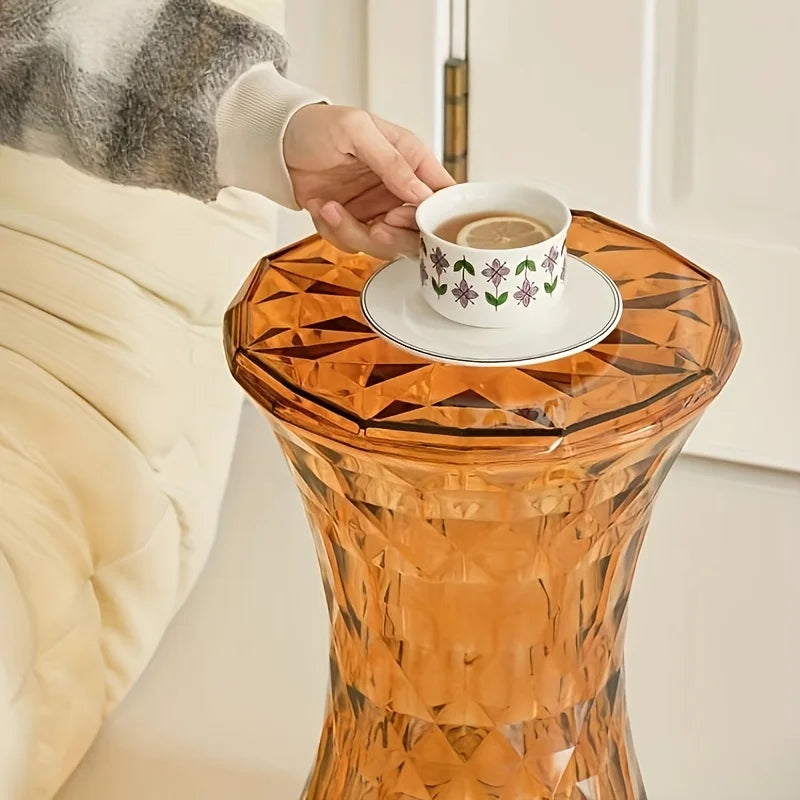 Storage Stool - Luxurious Acrylic Transparent Stool - Multi-purpose Bathroom Stool & Living Room Stool