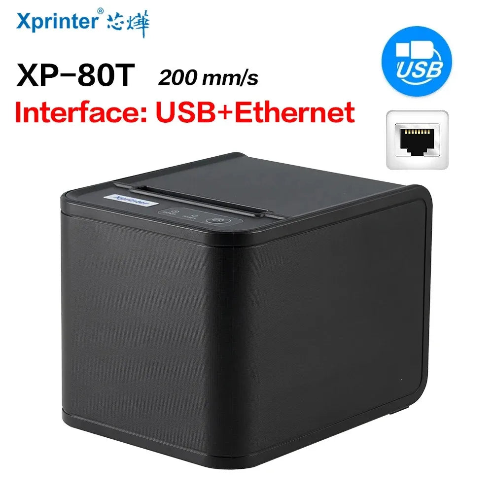 Xprinter 80mm Thermal Receipt Printer with Auto  cutter 200mm/s Print speed with USB+Ethernet/Bluetooth/wifi  XP-N160II 80T T80A