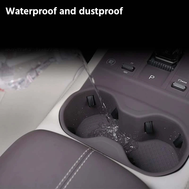 For Byd Song Plus Seal U Dmi Ev 2025 Car Central Control Gear Wireless Water Cup Silicone Mat Waterproof Protector Pad Anti-slip