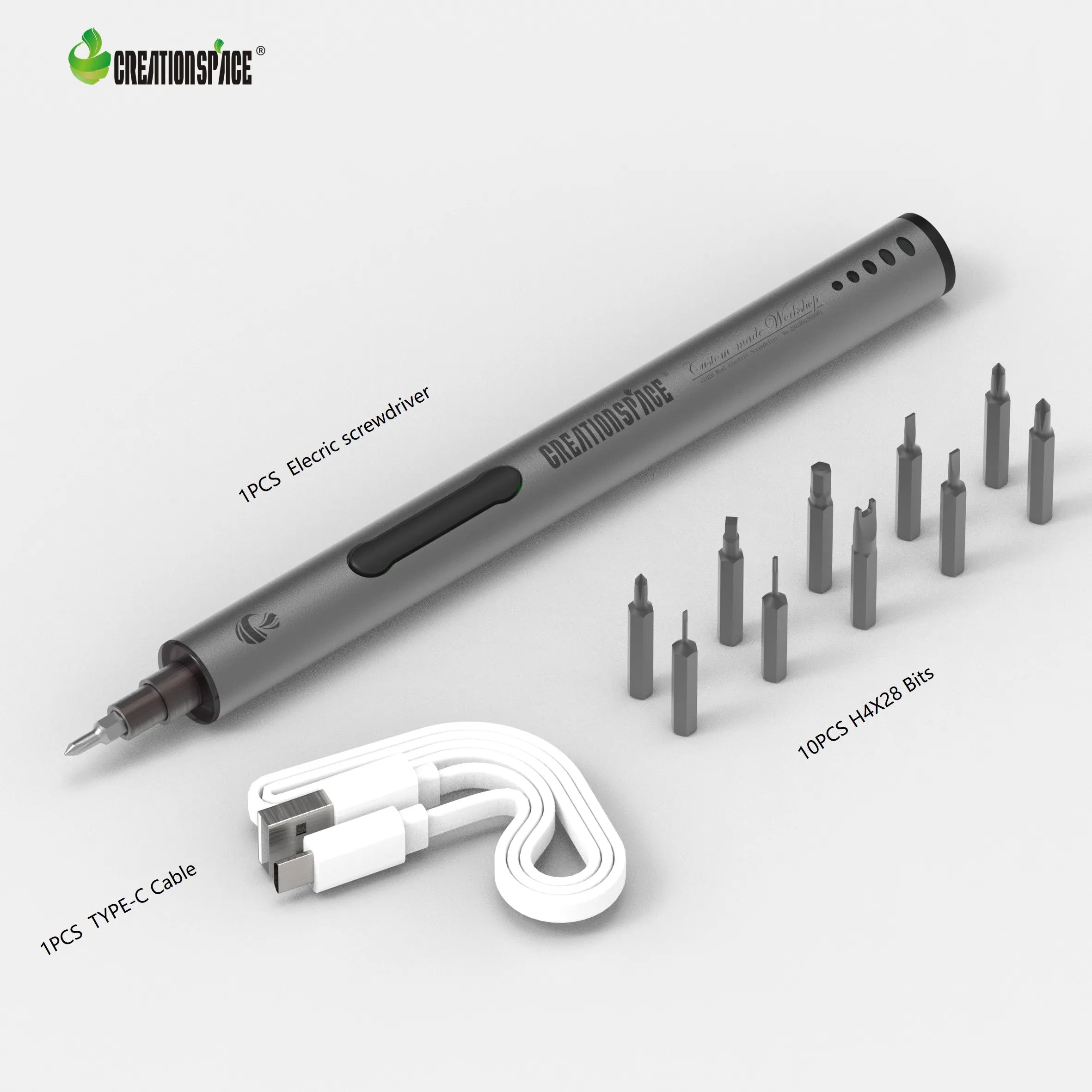 CreationSpace CS0202B Mini Electric Screwdriver Set Rechargable  Cordless Lithium Battery