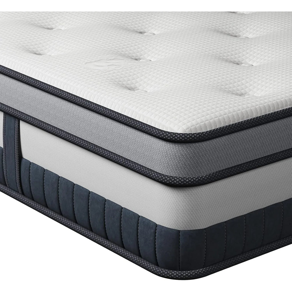 Vesgantti 12 Inch Innerspring Multilayer Hybrid Mattress with Memory Foam and Pocket Spring Mattress Medium Firm Feel