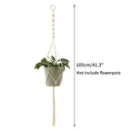 Gardening Green Plant Hanging Basket Cotton Rope Hanger Flower Pot  Handmade Macrame Pot Pocket Wall Boho Courtyard  Home Decor