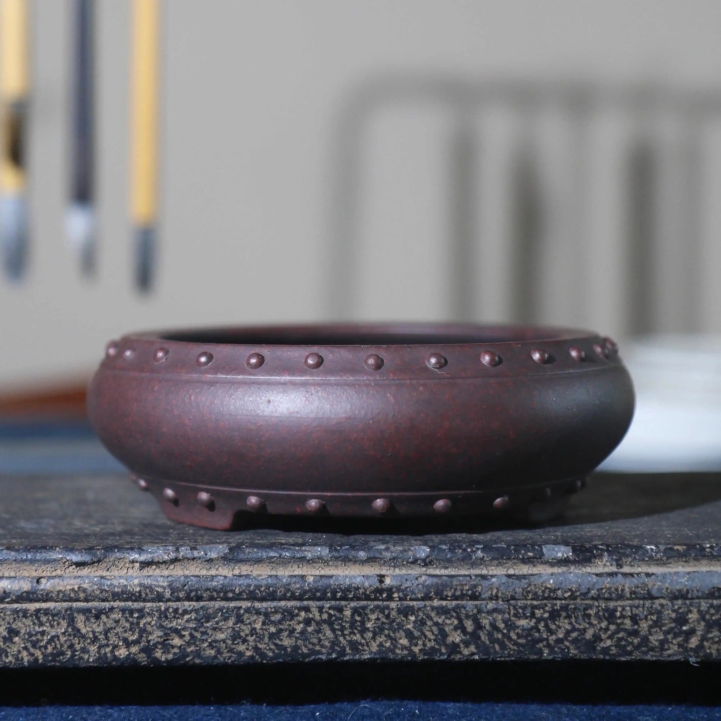 Ceramic Circle Bonsai Pot, Made by Purple Sand,Chinese Garden, Home Table Decoration
