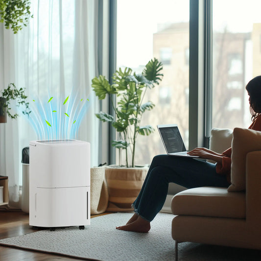 HOMCOM 20L/Day Dehumidifier with Continuous Drainage, 5L Water Tank, Timer