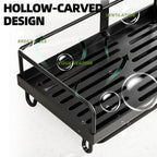 Kitchen Dish Rack With Drain Rack And Storage Shelf Countertop Sink Towel Holder Rod-Attached Dish Rack Storage Cages