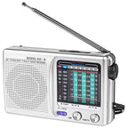 Portable Mini Radio Full Band FM/AM/SW Battery Operated Radio Player with Telescopic Antenna Emergency Radio Built-in Speaker