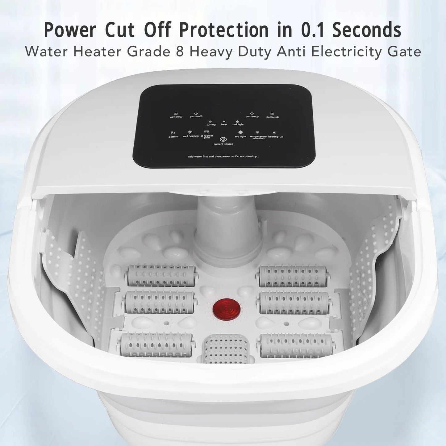 Foldable Foot Spa Massager - Smart Heating Foot Soaker Tub w/ 8 Rollers & 8L Capacity | AlluCanFind