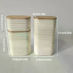 Wooden Lid Food Storage Jar - Sealed Kitchen Organizer Container With Lid For Efficient Pantry Storage And Organization