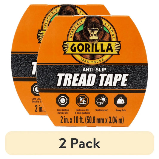 (2 pack)  Glue Tread Tape, 10 Foot, Single Roll, Black