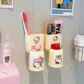 Kawaii HelloKitty Bathroom Storage Set, Toiletries Storage Rack, Toothbrush Cup
