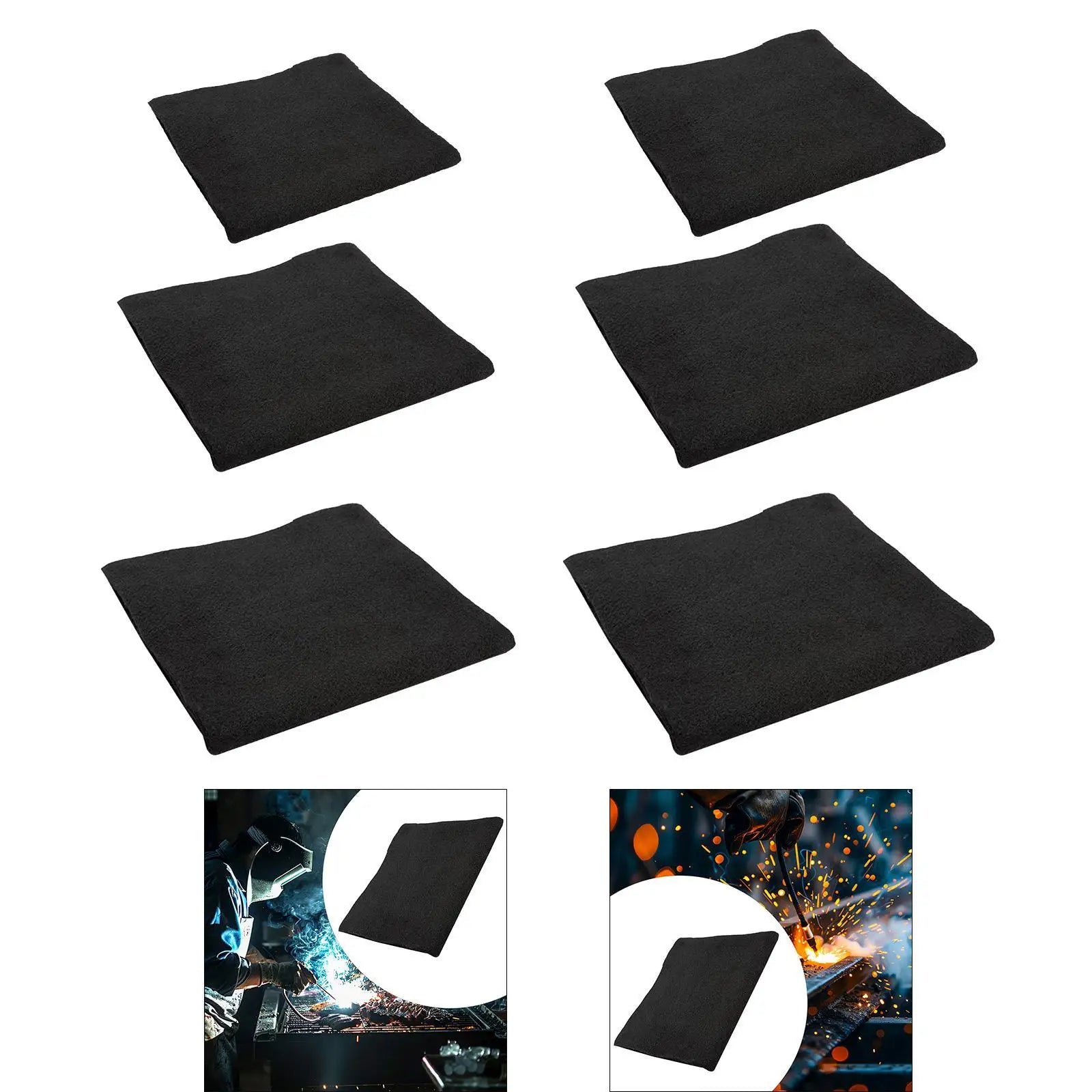 Fireproof Welding Blanket Heat Shield Black Flame Retardant Fabric Fire Resistant Pad