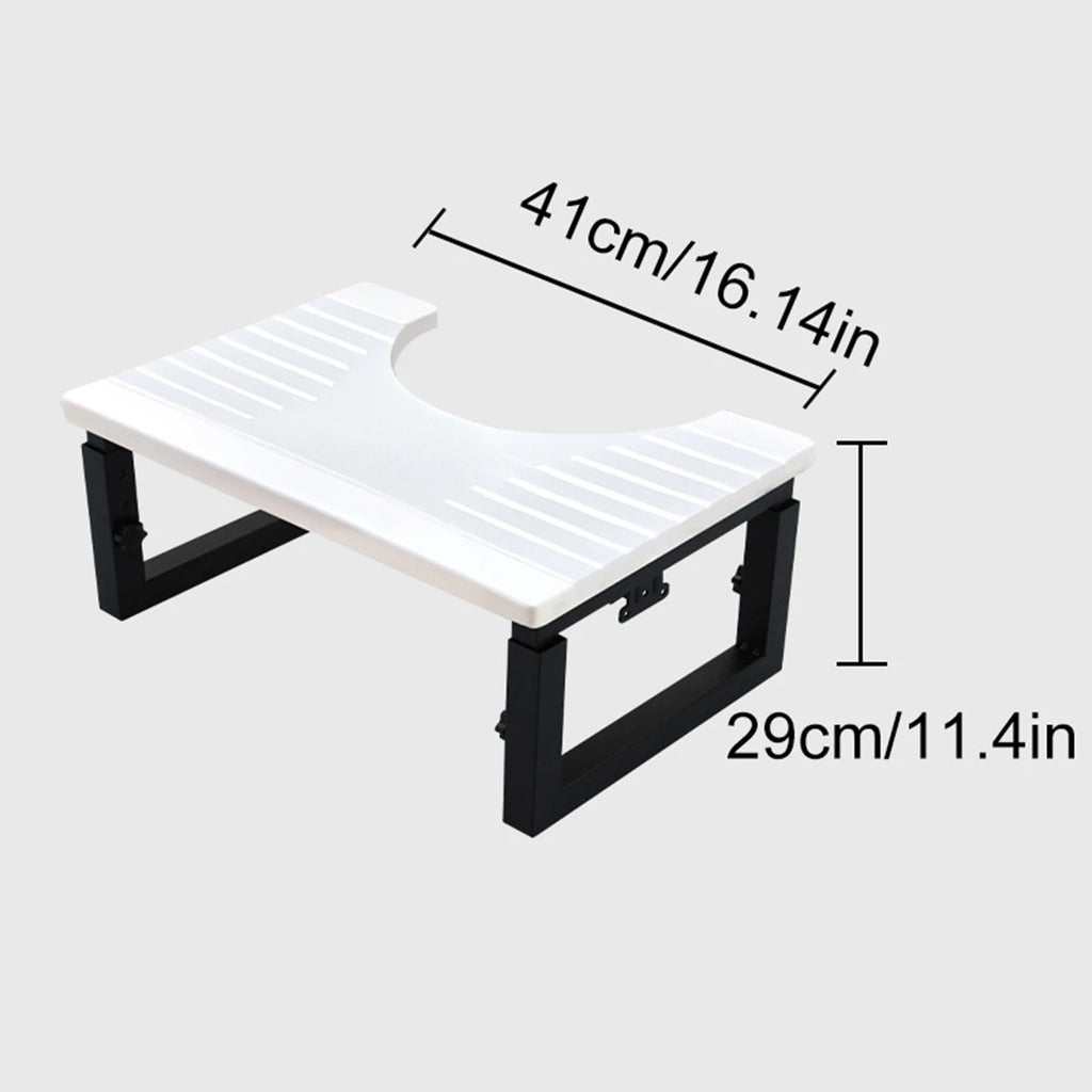 Bamboo Toilet Stool Foldable Adjustable Height Squat Stool Potty Poop Step Stool for Bathroom Improve Squatting Posture Non-Slip