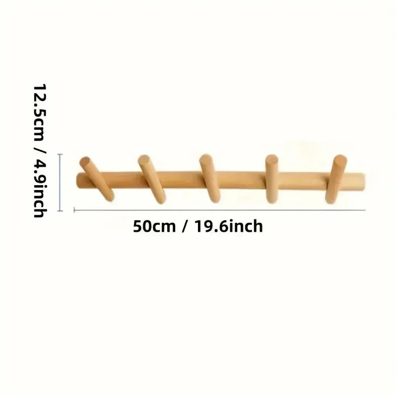 Storage Solid Wood Coat Rack Wall Mounted Assembly Coat Rack Coat Key Storage Hanger Corridor Entrance Decoration 5 Hooks