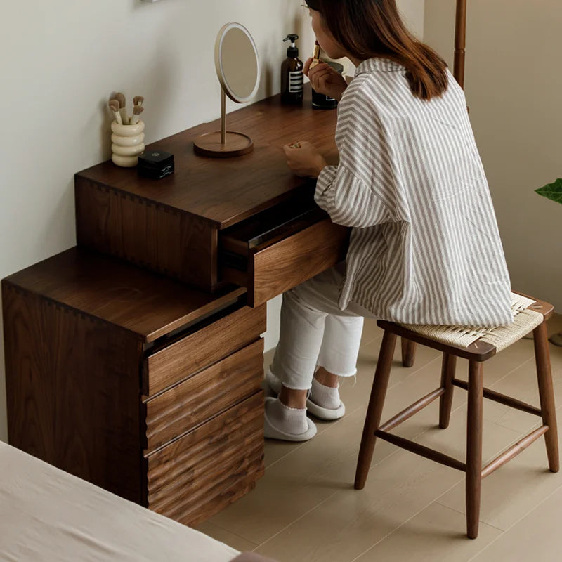 nordic brown luxury dresser eithe drawers box Modern Large Women Dressing Table Storage Hotel Wooden Schminktisch Furniture