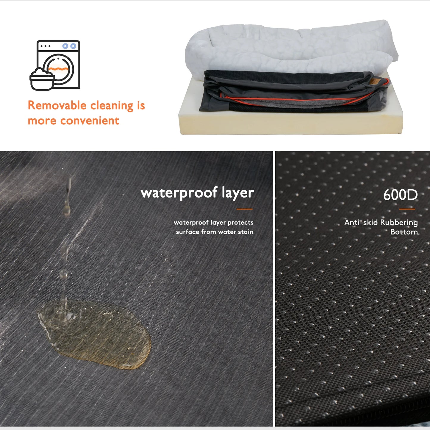 Large Orthopedic Dog Bed with Cotton Bolster