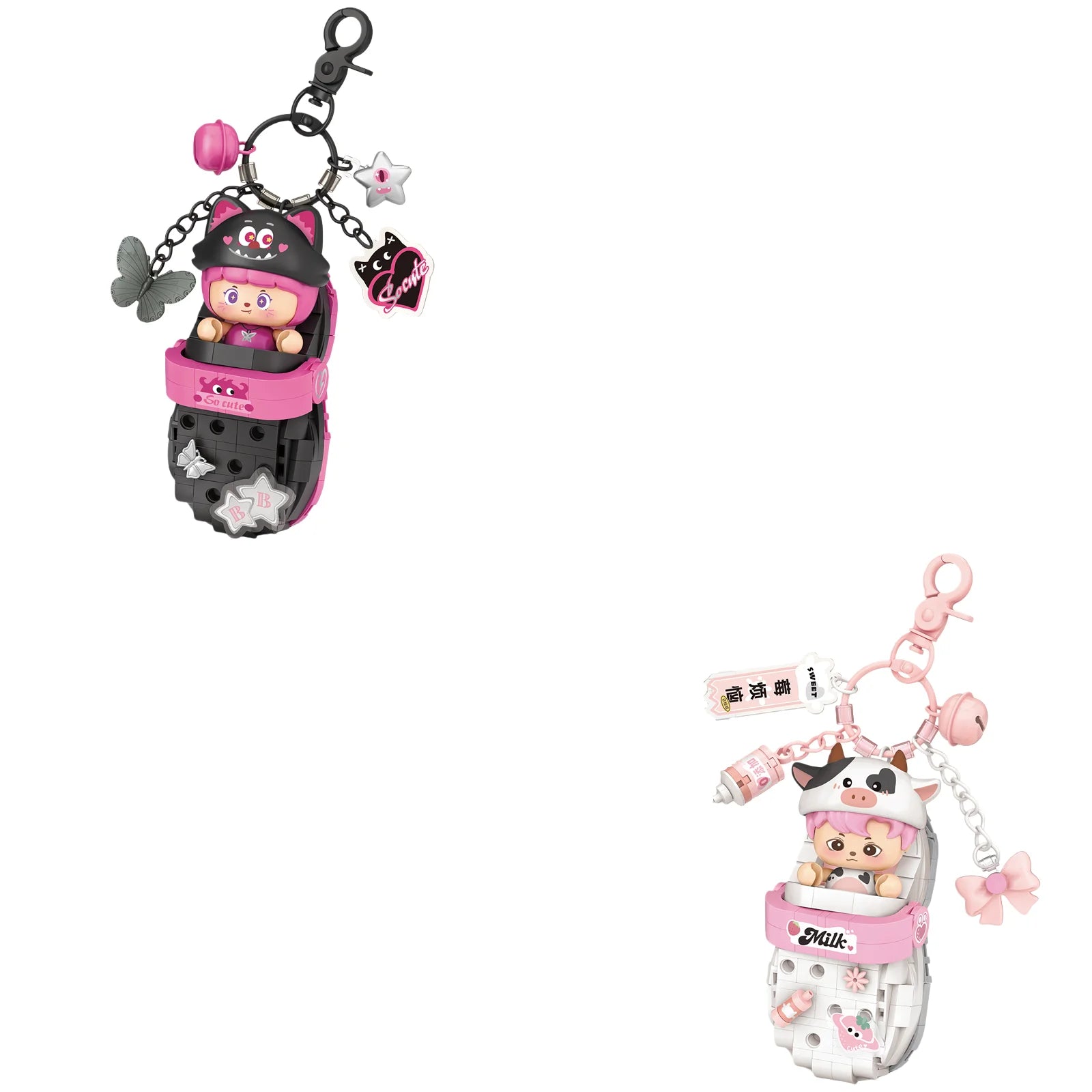 LOZ Panda Big Head Shoes Keychain Model Assembly Toy Home Creative Ornament Building Blocks Set Boys and Girls Birthday Gift