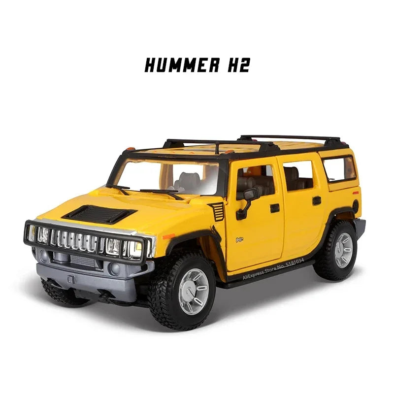 1:18 New Hummer H2 H1 Jeep alloy car model simulation car decoration collection gift toy Die casting model boy toy