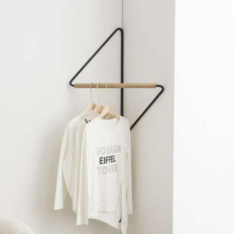 Nordic Wood Wall Hanger Clothes Rack Corner Hat Rack Wall Decoration Corner Clothes Organizer Portable Wall Storage Furniture