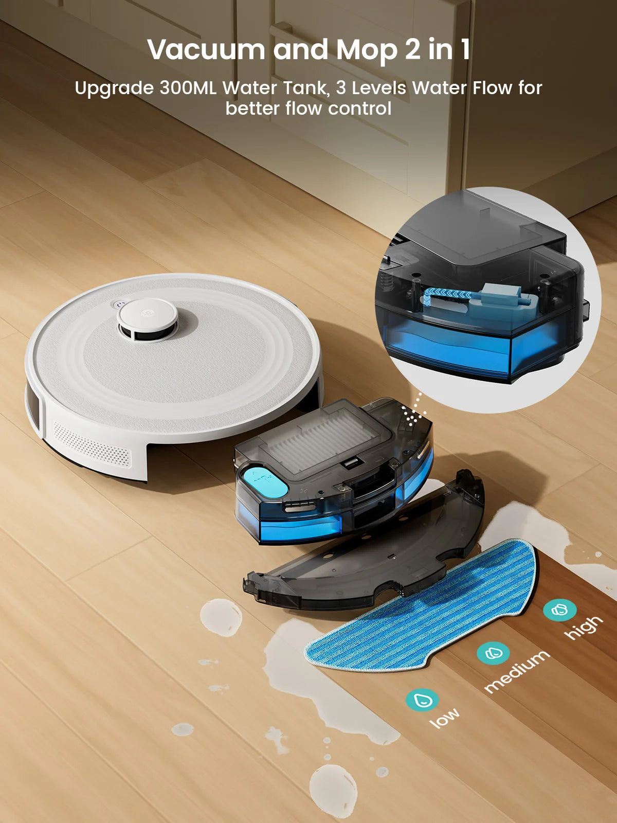 LEFANT M2 Robot Vacuum Cleaner, Laser Navigation dToF, 6000Pa, Anti-Tangle, Selected Area Cleaning, Ideal for Pet Hair, Carpets