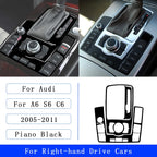 For Audi A6 S6 C6 2005-2011 Piano Black Centre Gear Shift transmission Panel Cover Car inside Trim Accessories Sticker