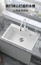 Quartz Stone White Sink Large Single Sink Under Counter Kitchen Sink Dishwasher Granite Vegetable Basin Dishwasher